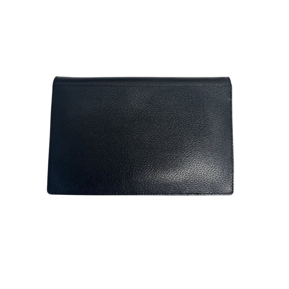 Kate Spade Black Leather Crossbody – Pyramid Stud Clasp, Minimalist Evening Bag - Picture 6 of 9
